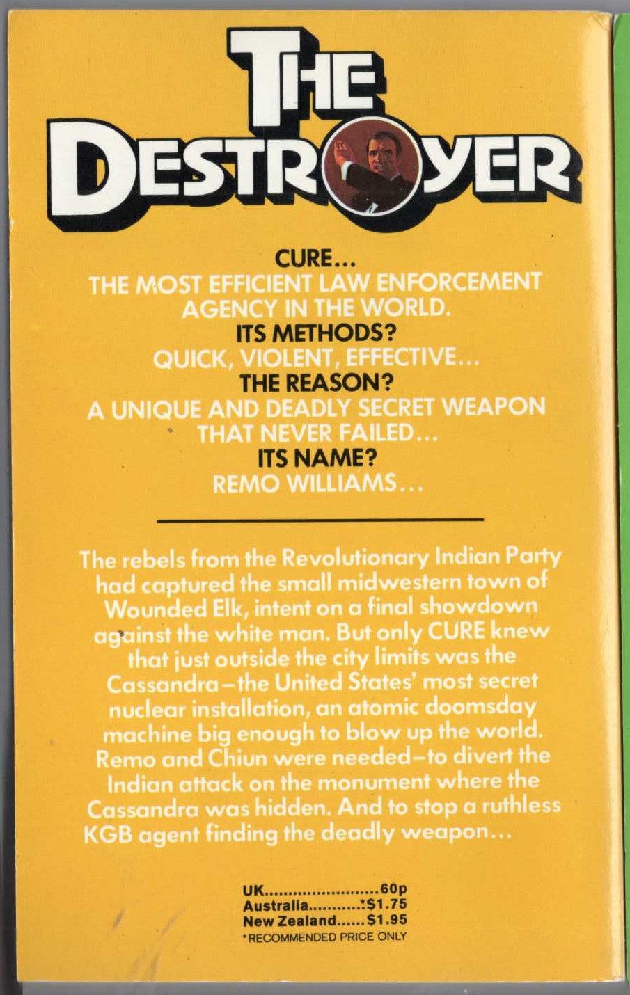 THE DESTROYER 17: LAST WAR DANCE magnified rear book cover image