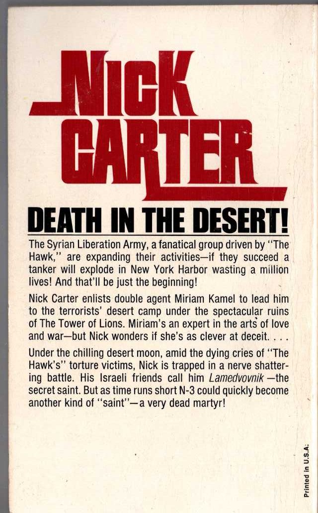 Nick Carter  THUNDERSTIRKE IN SYRIA magnified rear book cover image