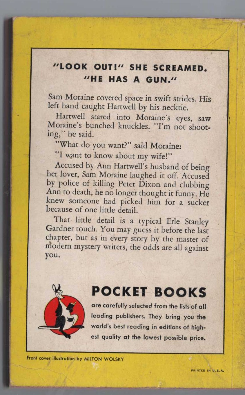 Erle Stanley Gardner  THIS IS MURDER magnified rear book cover image