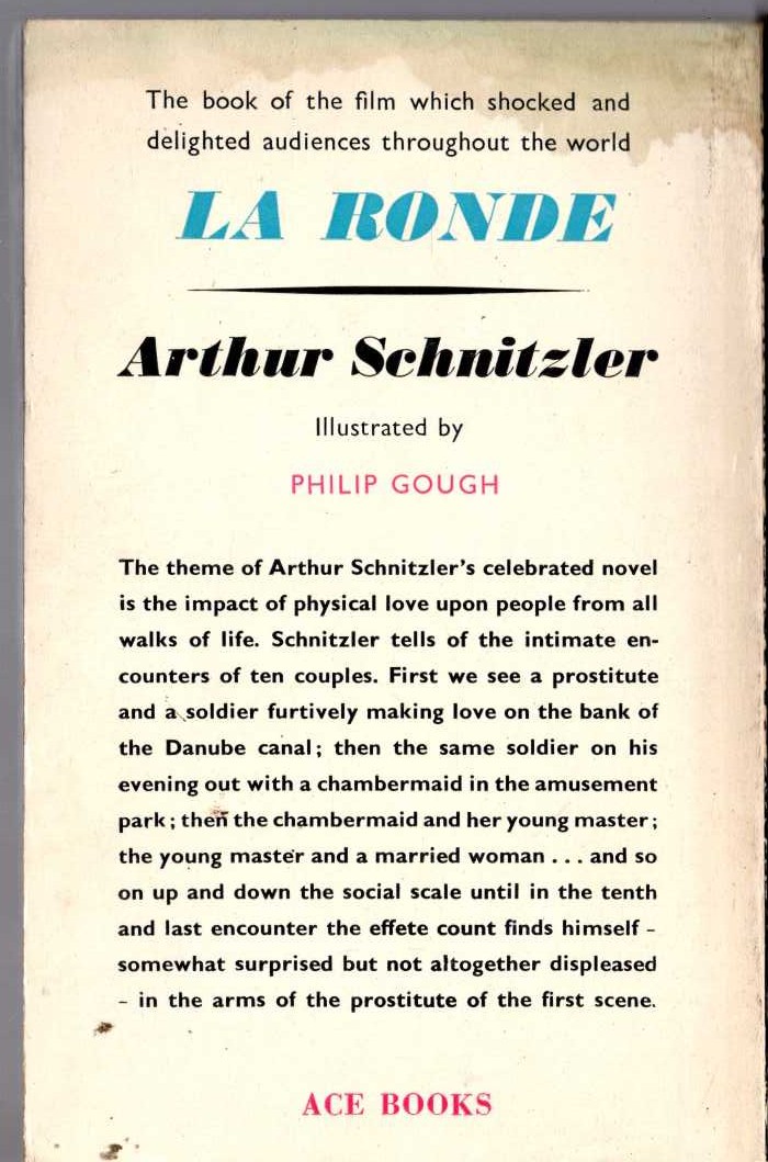 Arthur Schnitzler  LA RONDE magnified rear book cover image