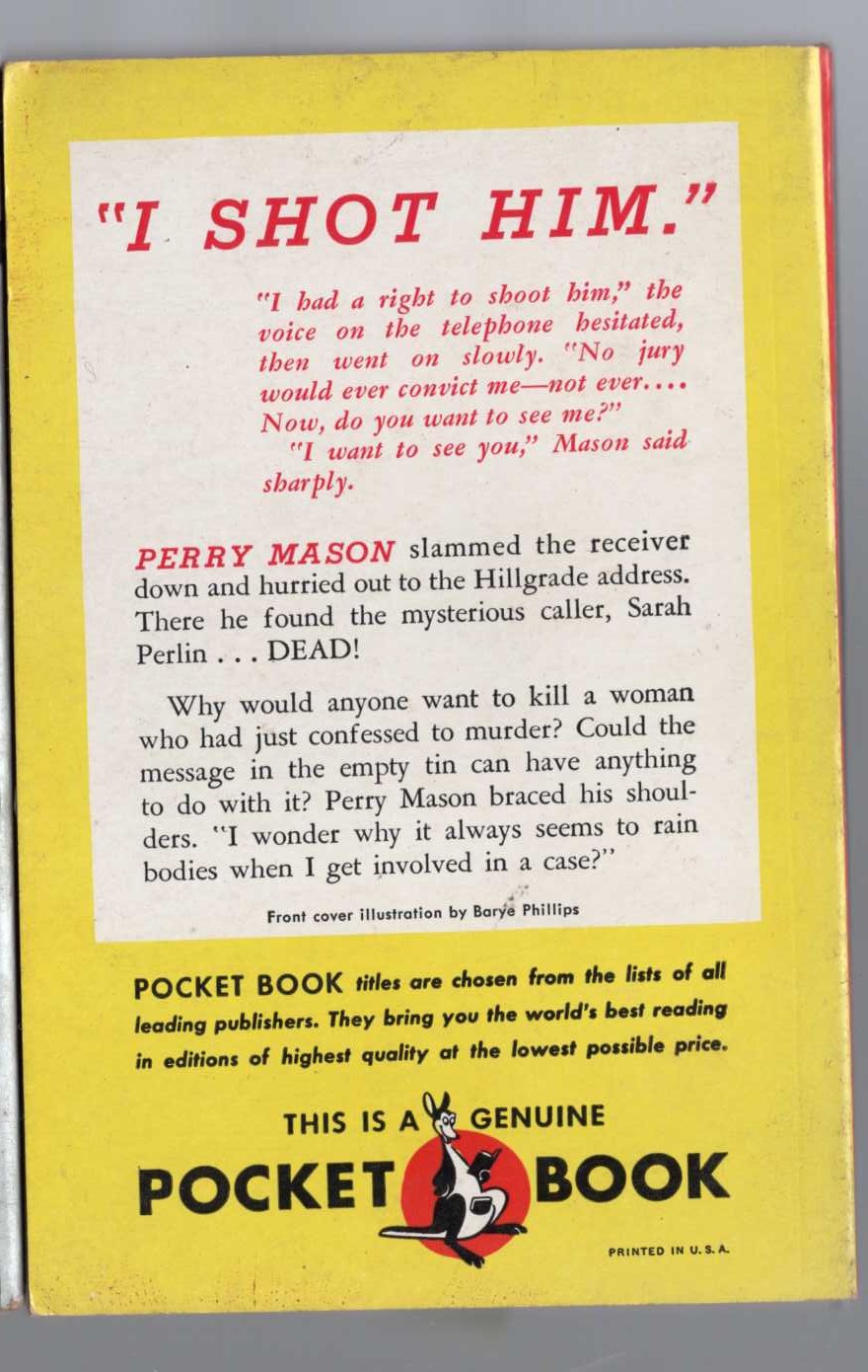 Erle Stanley Gardner  THE CASE OF THE EMPTY TIN magnified rear book cover image