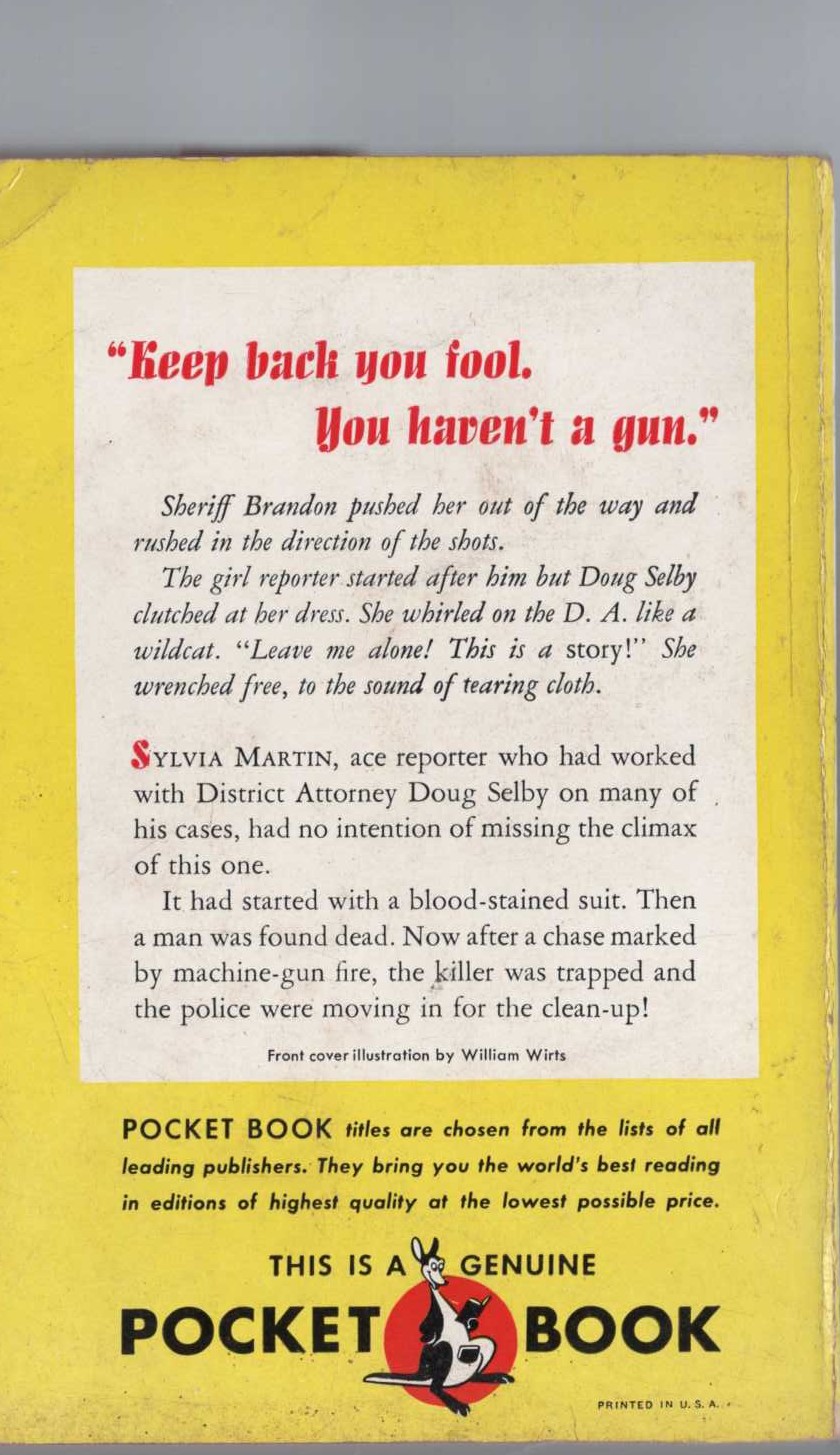 Erle Stanley Gardner  THE D.A. DRAWS A CIRCLE magnified rear book cover image