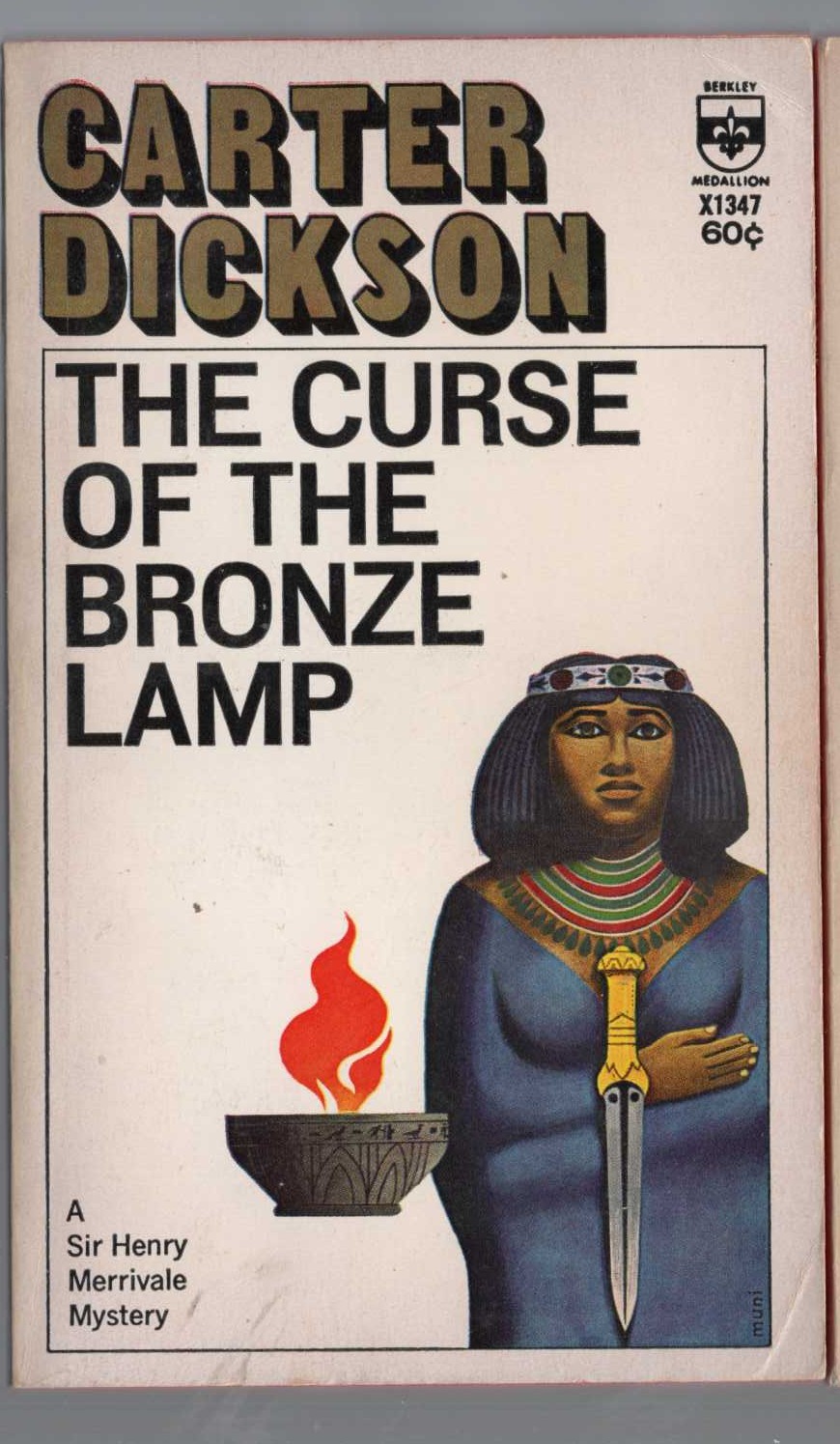 Carter Dickson  THE CURSE OF THE BRONZE LAMP front book cover image