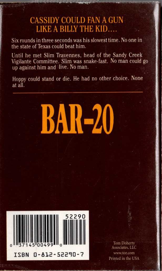 Clarence E. Mulford  BAR-20 magnified rear book cover image