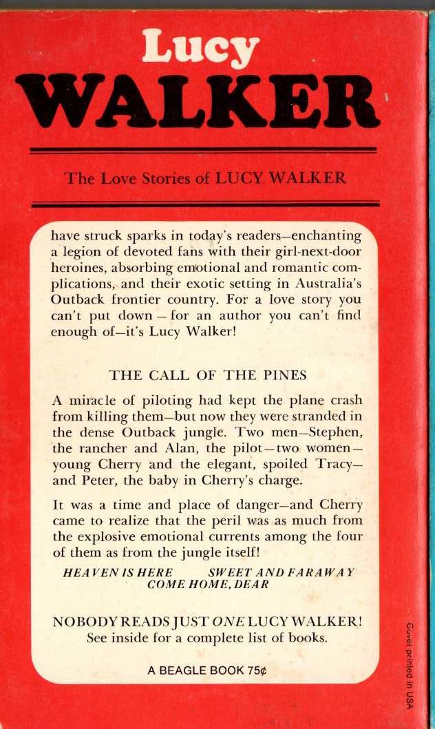 Lucy Walker  THE CALL OF THE PINES magnified rear book cover image