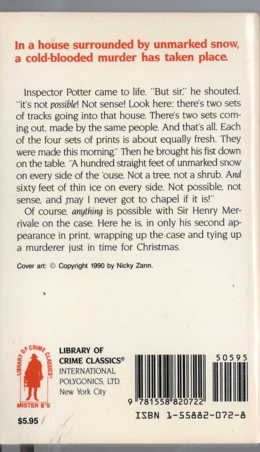 Carter Dickson  THE WHITE PRIORY MURDERS magnified rear book cover image