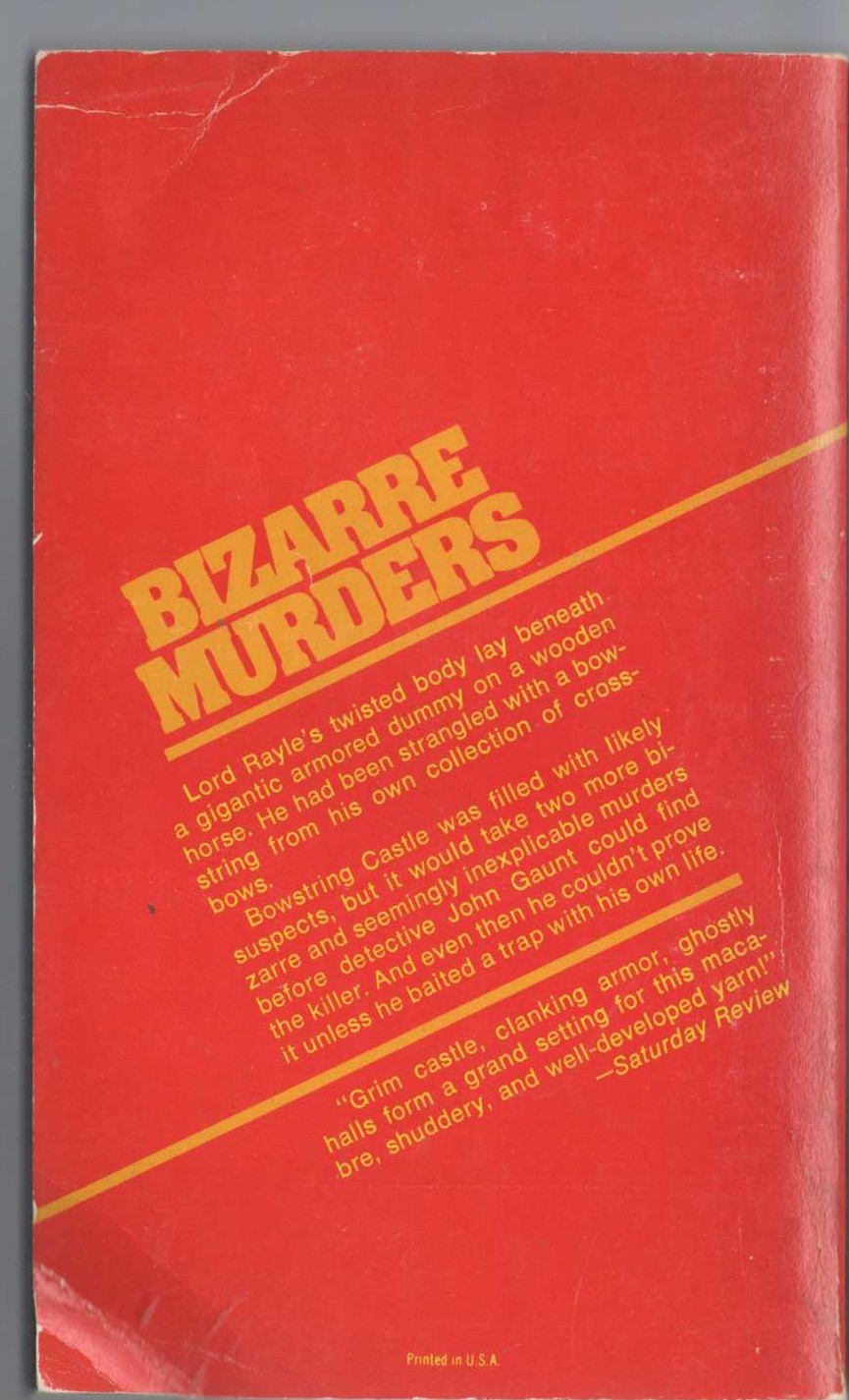 Carter Dickson  THE BOWSTRING MURDERS magnified rear book cover image