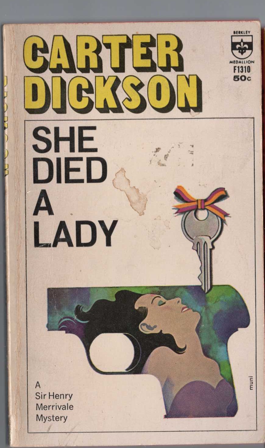 Carter Dickson  SHE DIED A LADY front book cover image