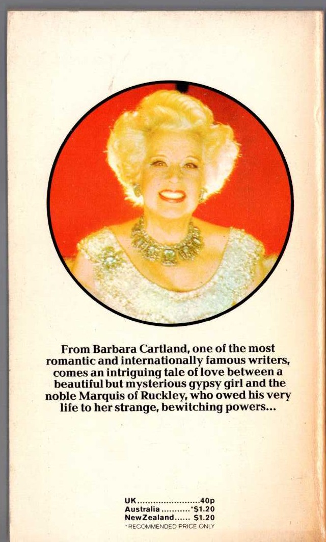 Barbara Cartland  BEWITCHED magnified rear book cover image