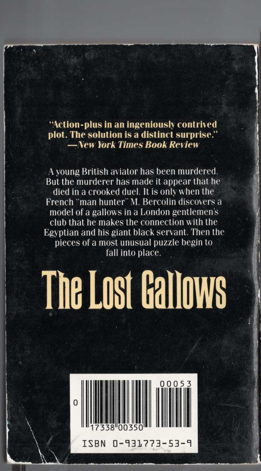 John Dickson Carr  THE LOST GALLOWS magnified rear book cover image
