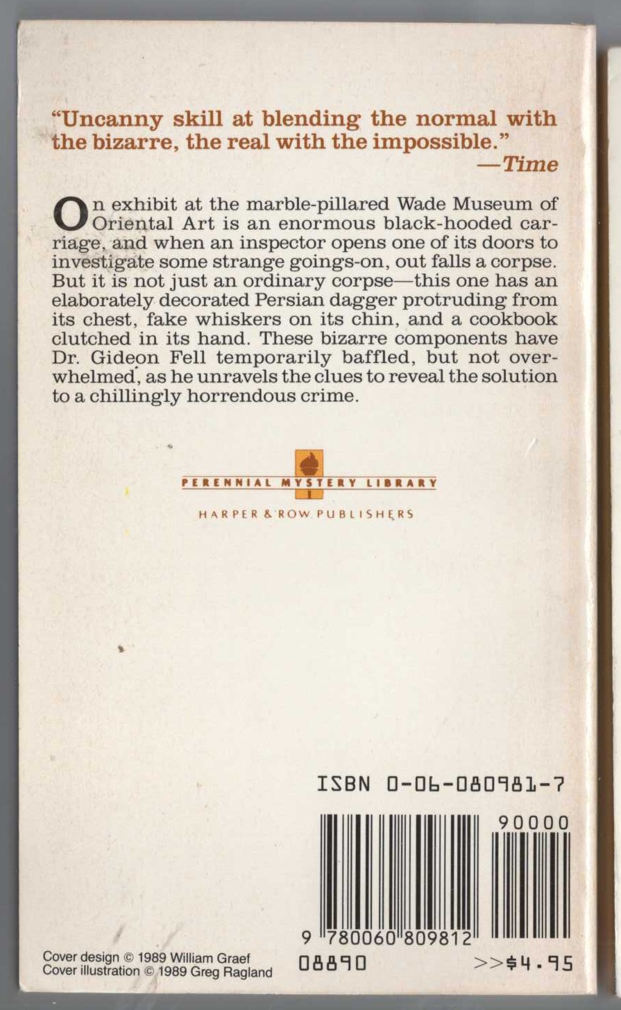 John Dickson Carr  THE ARABIAN NIGHTS MURDER magnified rear book cover image