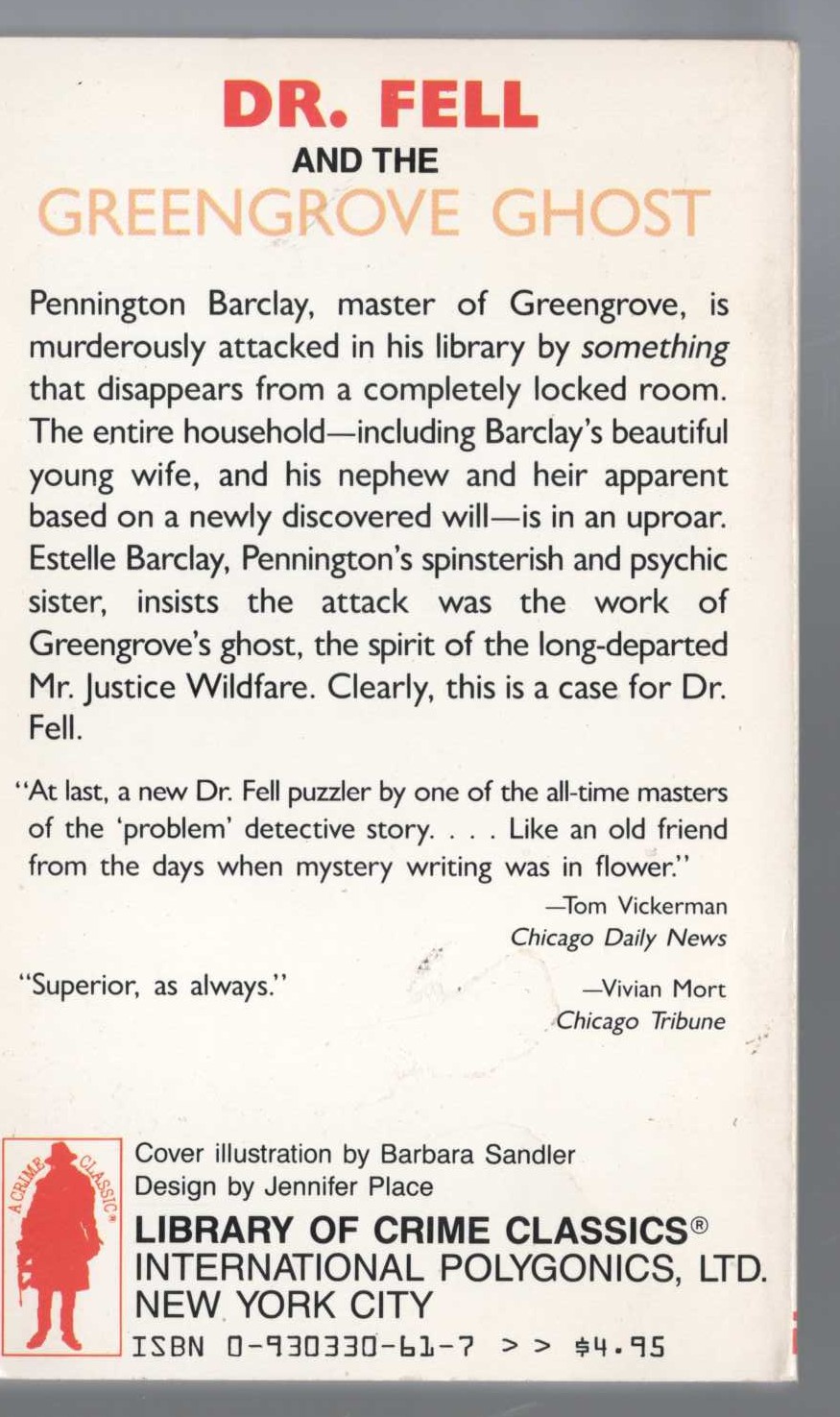 John Dickson Carr  THE HOUSE AT SATAN'S ELBOW magnified rear book cover image