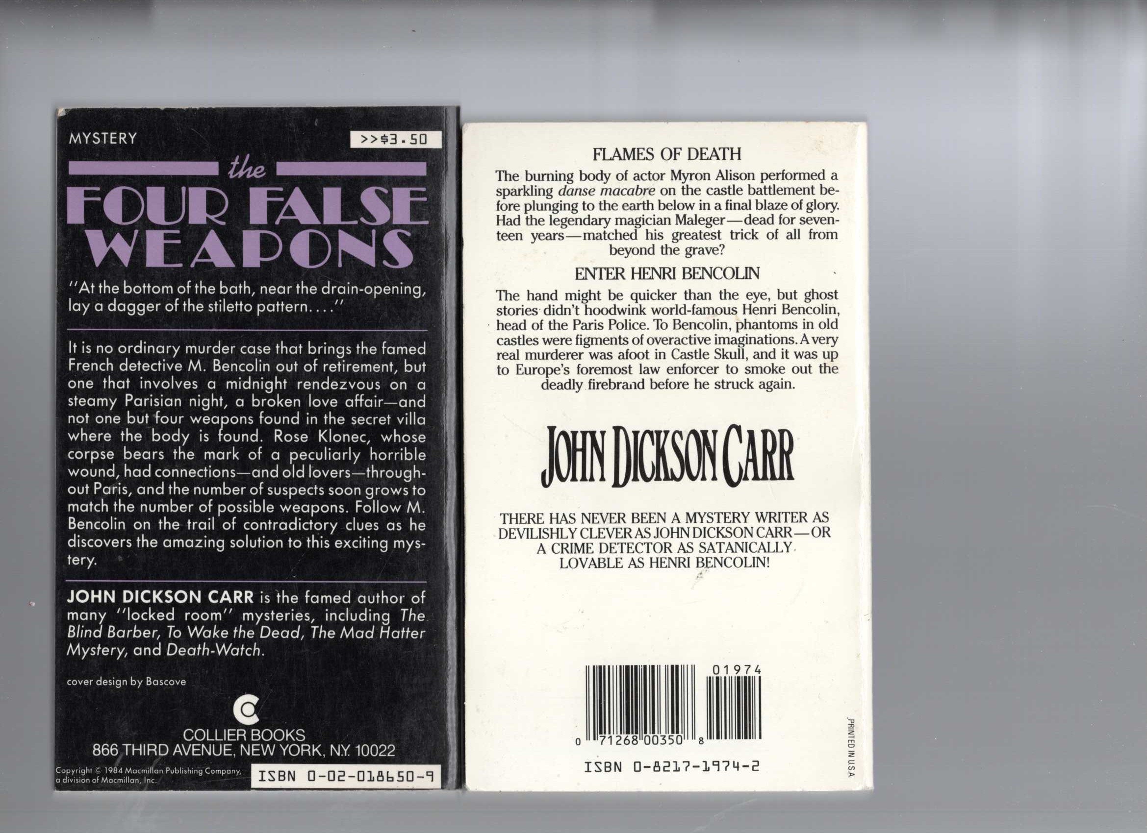 John Dickson Carr  CASTLE SKULL magnified rear book cover image