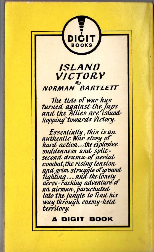 Norman Bartlett  ISLAND VICTORY magnified rear book cover image