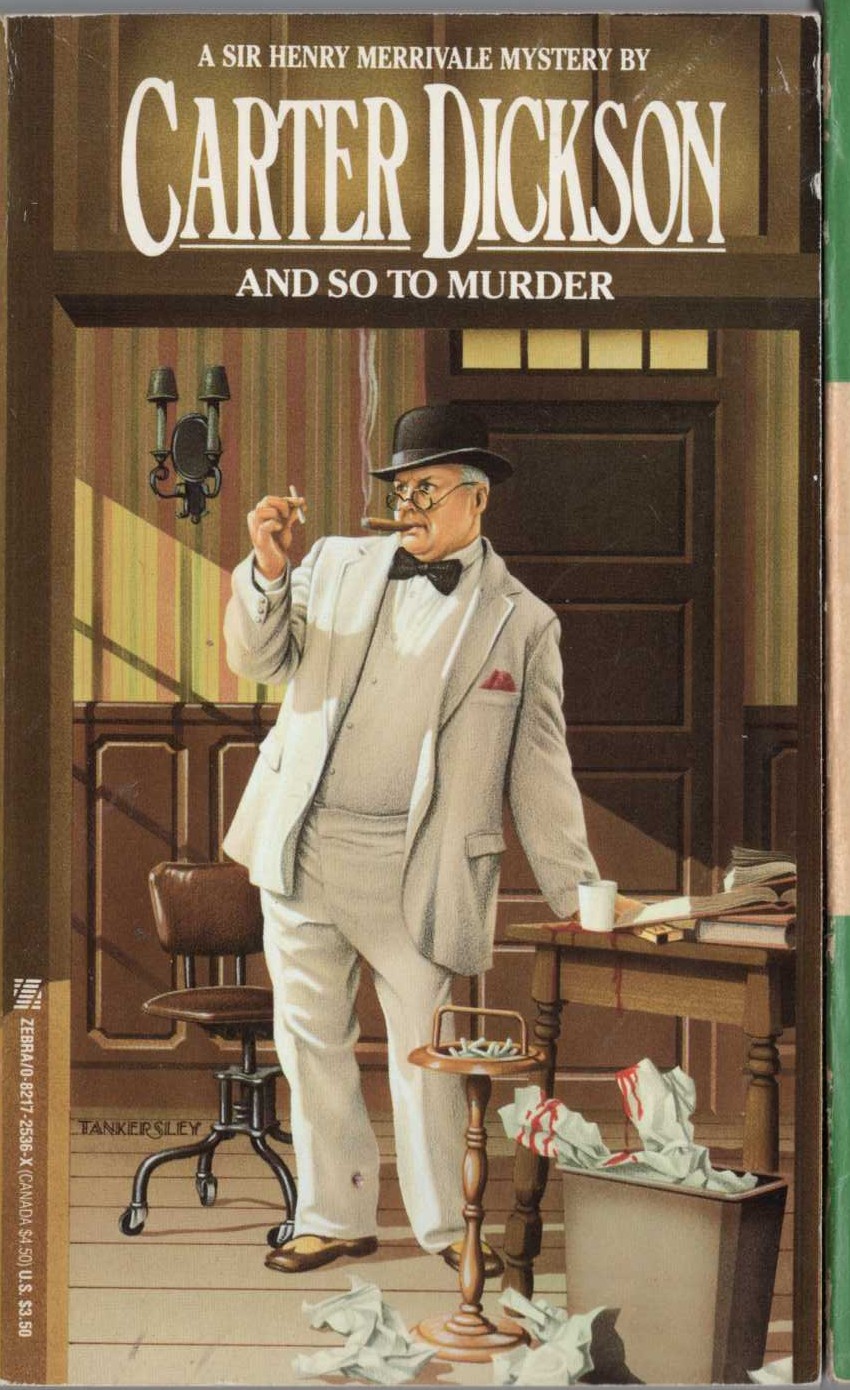 Carter Dickson  AND SO TO MURDER front book cover image