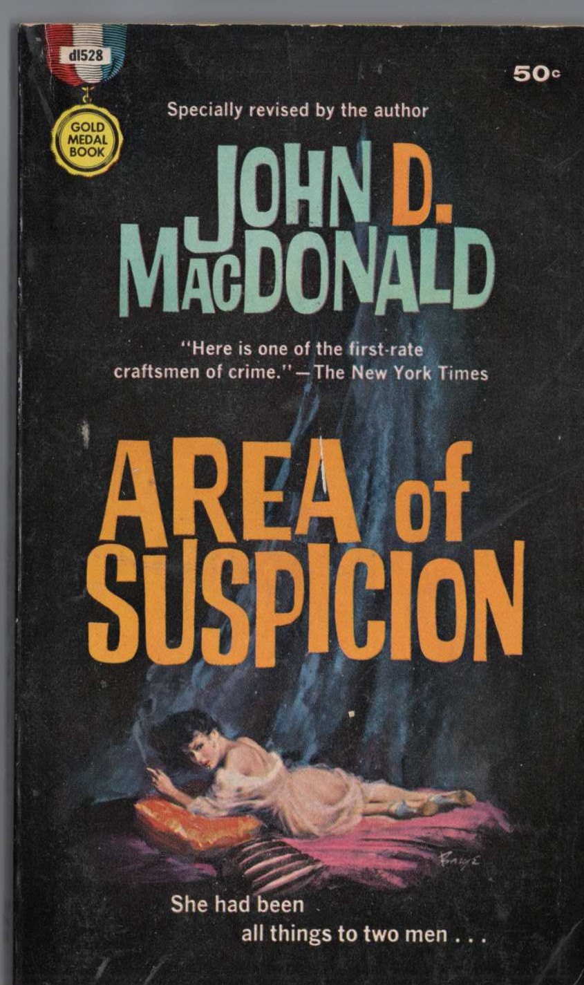John D. MacDonald  AREA OF SUSPICION front book cover image