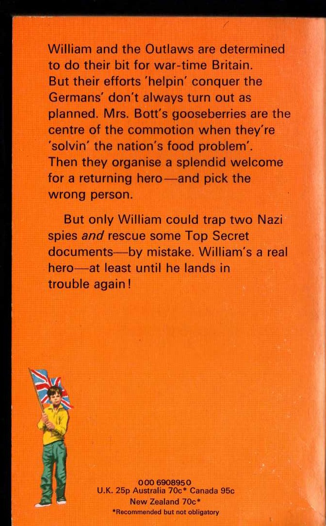 Richmal Crompton  WILLIAM - THE HERO magnified rear book cover image