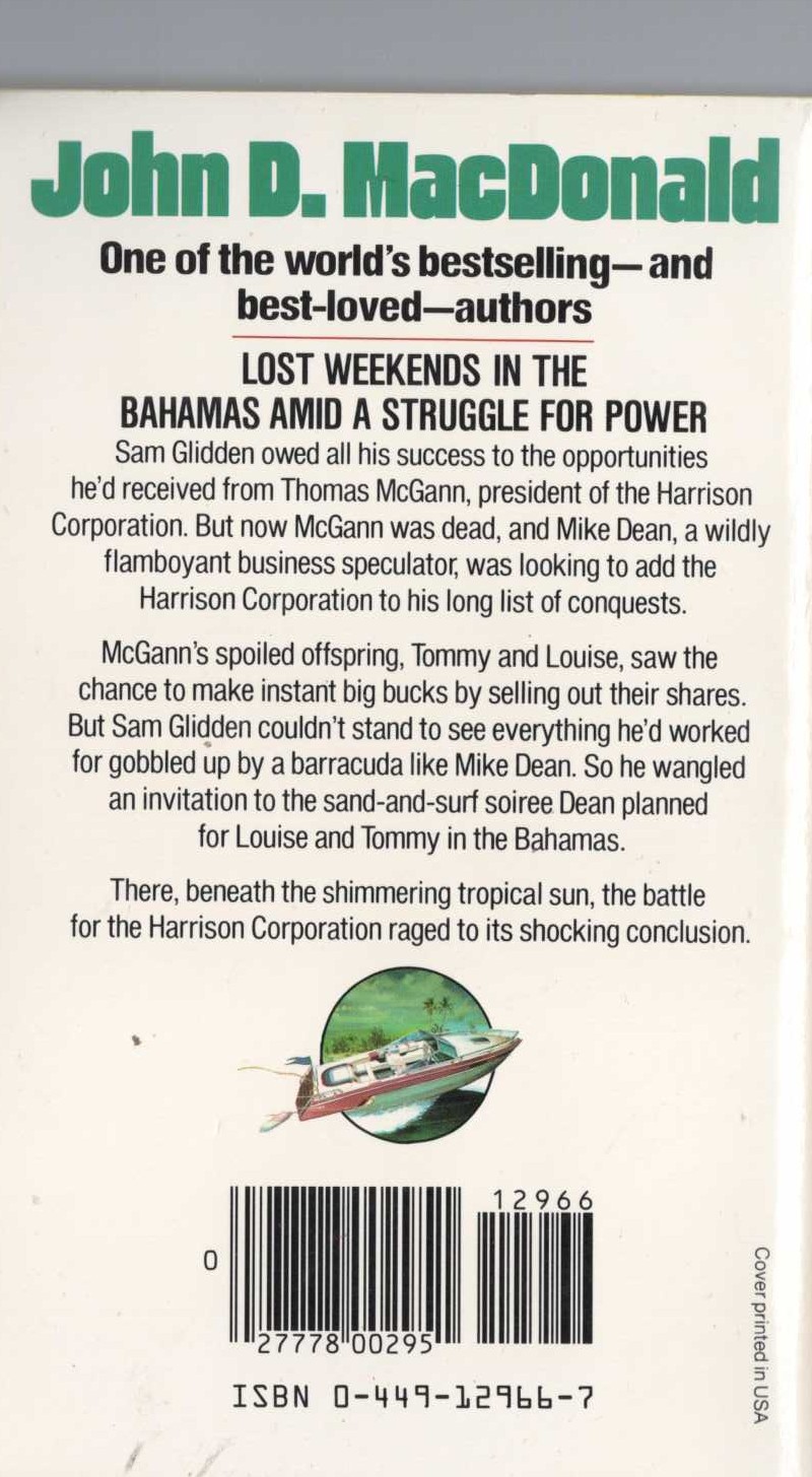 John D. MacDonald  A MAN OF AFFAIRS magnified rear book cover image