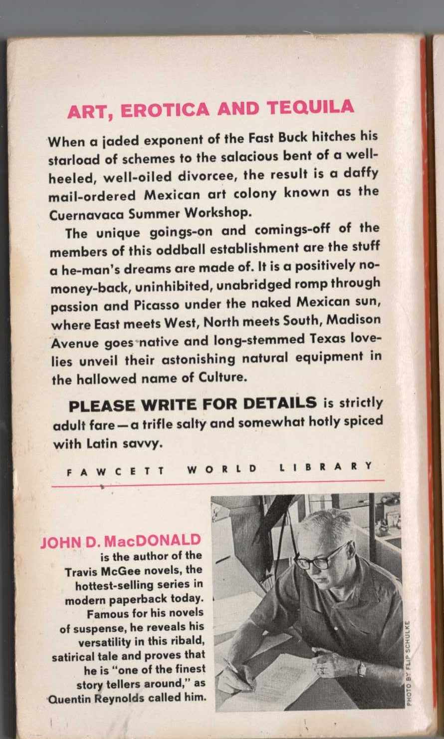 John D. MacDonald  PLEASE WRITE FOR DETAILS magnified rear book cover image
