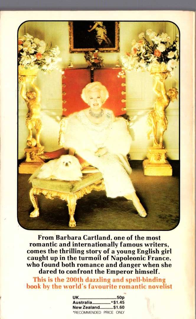 Barbara Cartland  NO ESCAPE FROM LOVE magnified rear book cover image