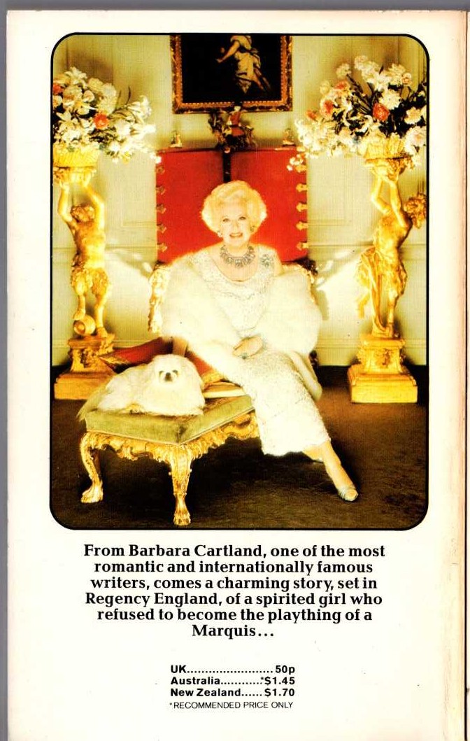 Barbara Cartland  A DUEL WITH DESTINY magnified rear book cover image