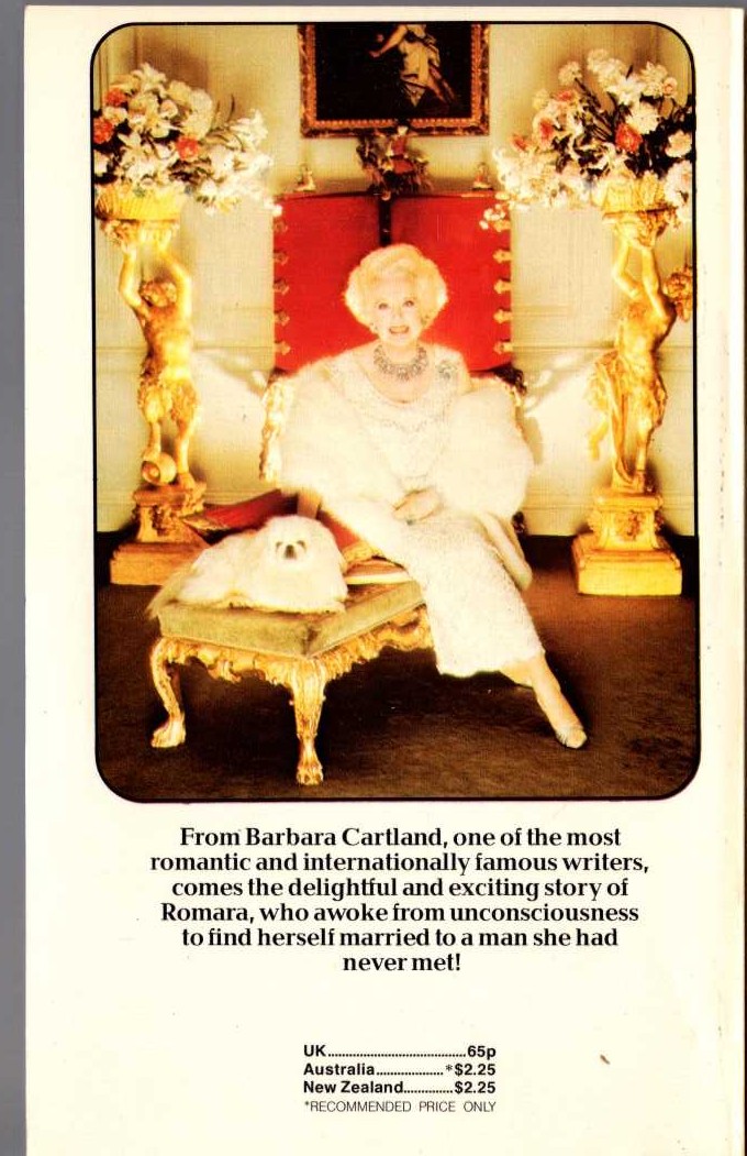 Barbara Cartland  LORD RAVENSCAR'S REVENGE magnified rear book cover image