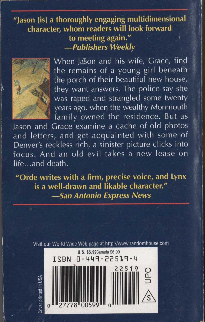 A.J. Orde  A DEATH OF INNOCENTS magnified rear book cover image