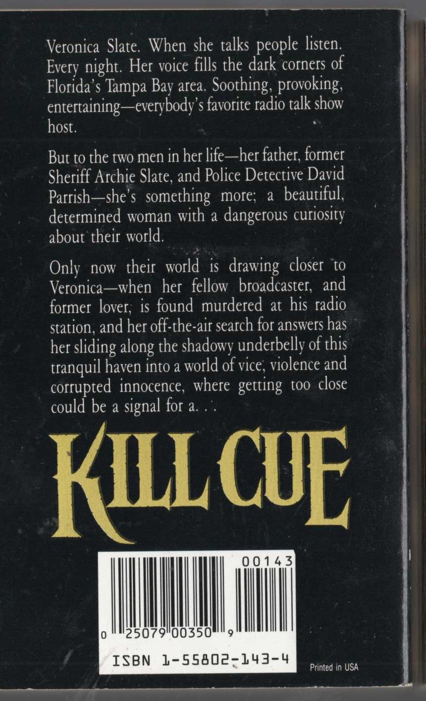 Lary Crews  KILL CUE magnified rear book cover image