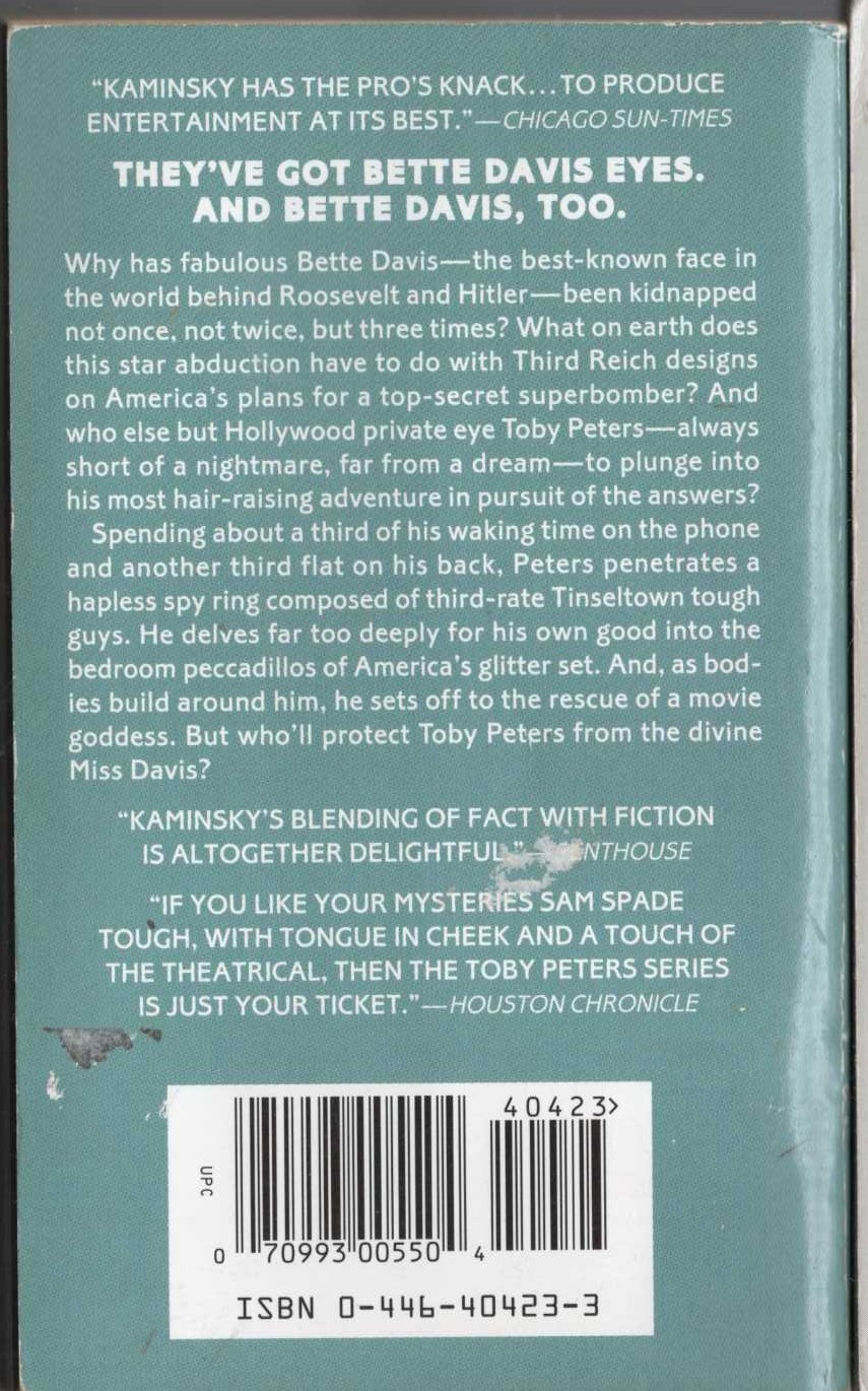 Stuart M. Kaminsky  THE DEVIL MET A LADY magnified rear book cover image