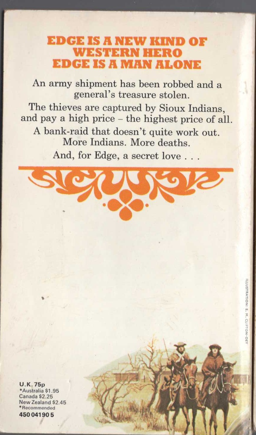 George G. Gilman  EDGE 9: BLOODY SUMMER magnified rear book cover image