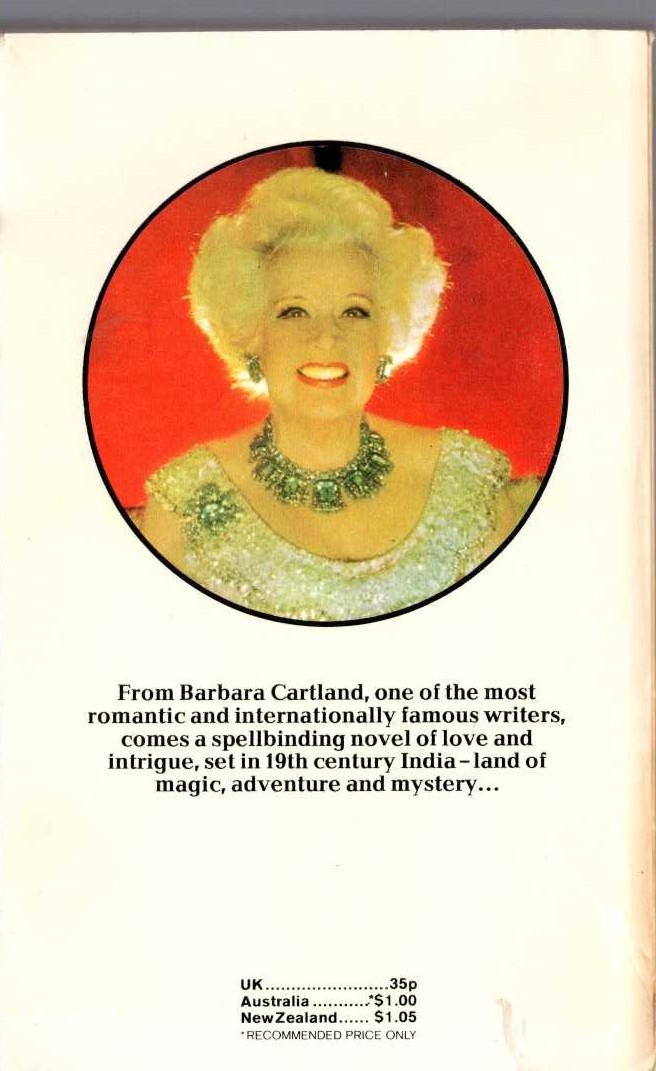 Barbara Cartland  THE KARMA OF LOVE magnified rear book cover image