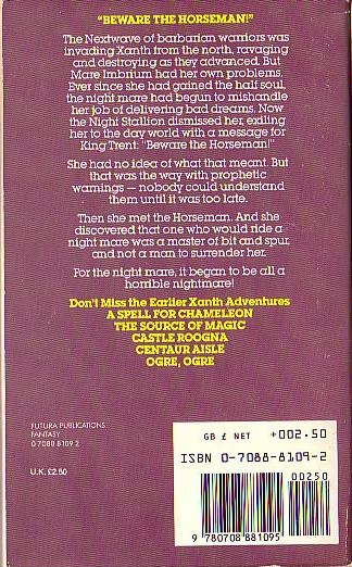 Piers Anthony  NIGHT MARE magnified rear book cover image