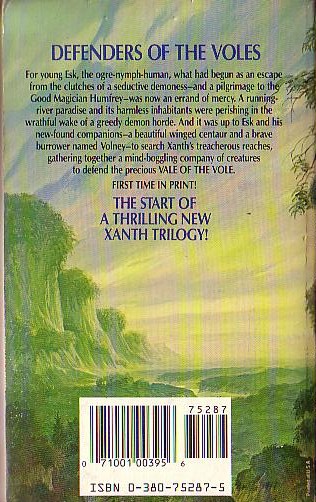 Piers Anthony  VALE OF THE VOLE magnified rear book cover image