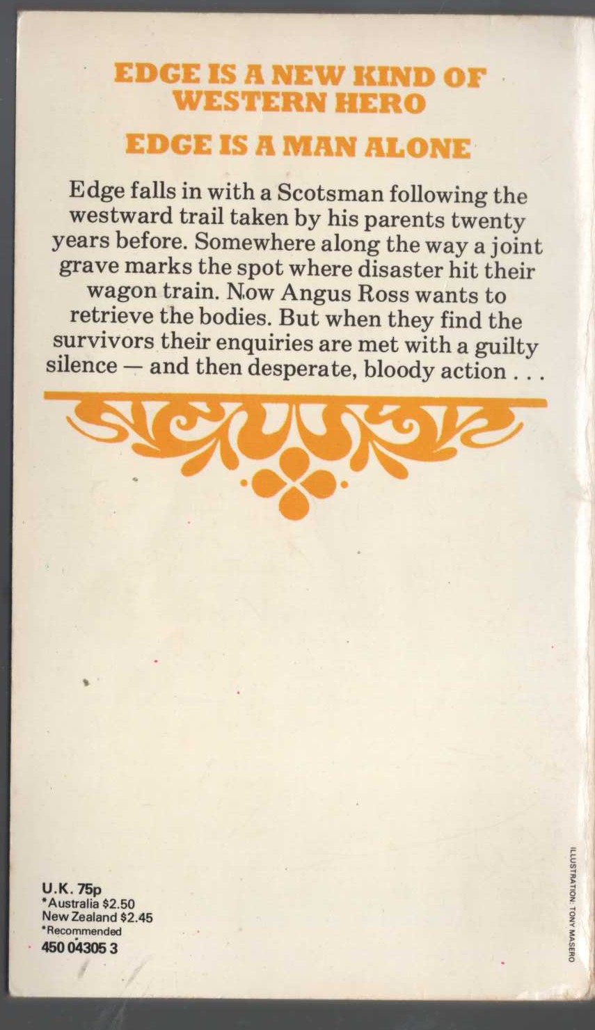 George G. Gilman  EDGE 31: THE GUILTY ONES magnified rear book cover image