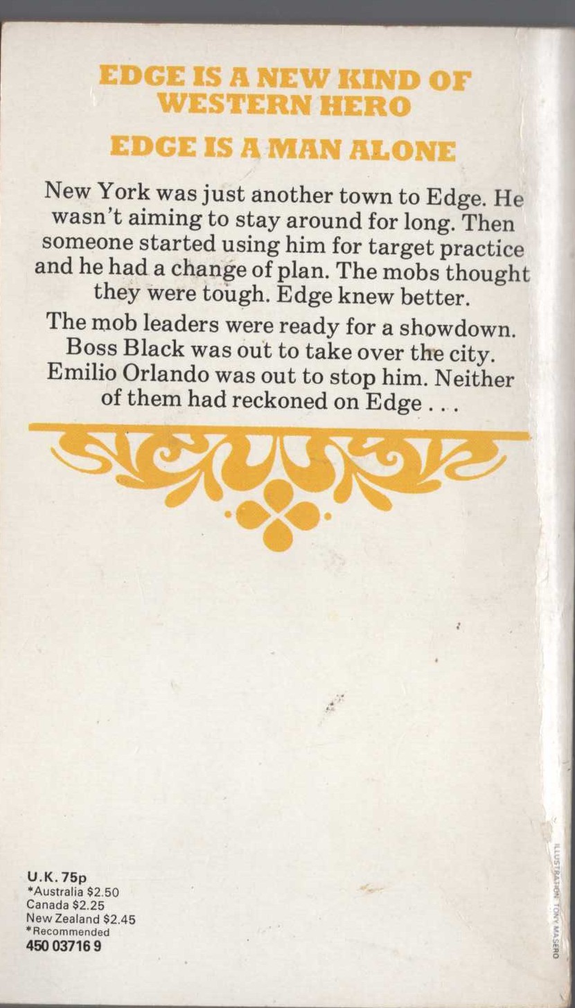 George G. Gilman  EDGE 30: WAITING FOR A TRAIN magnified rear book cover image