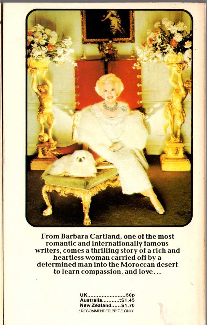 Barbara Cartland  PUNISHMENT OF A VIXEN magnified rear book cover image