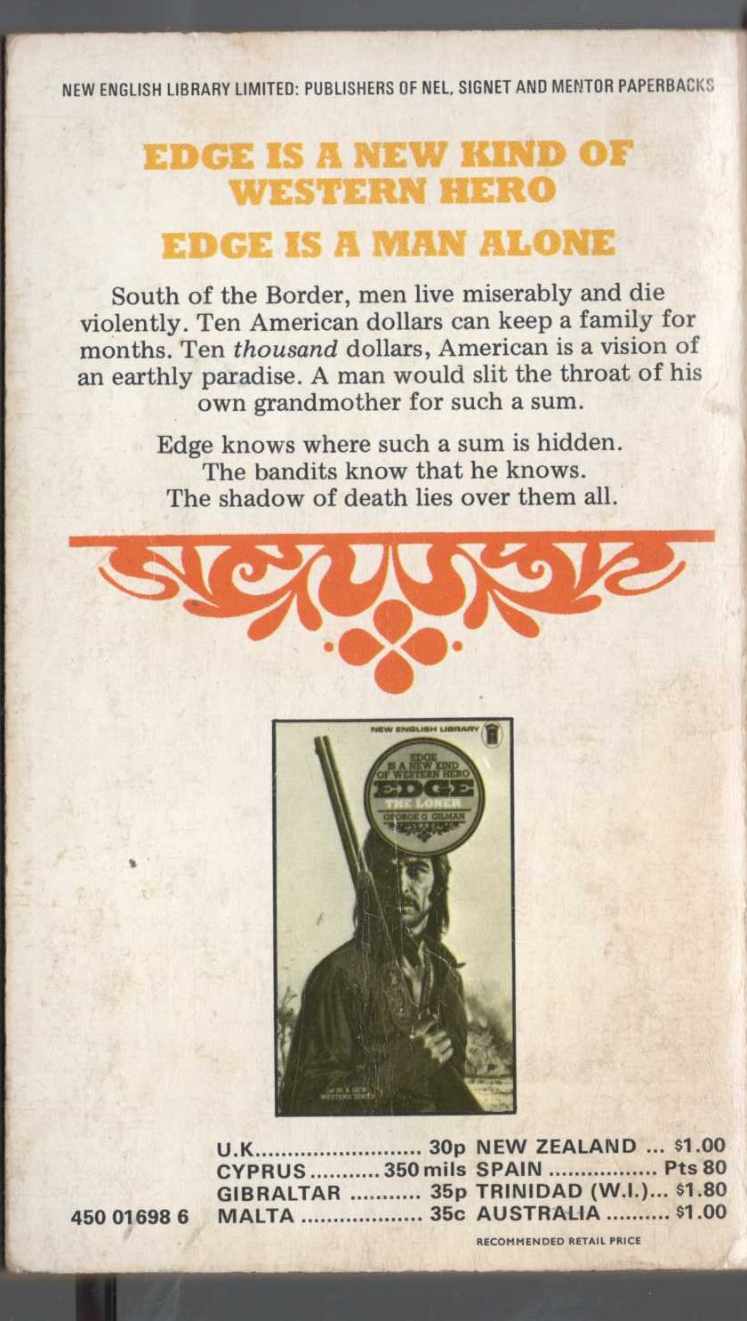 George G. Gilman  EDGE: TEN THOUSAND DOLLARS, AMERICAN magnified rear book cover image