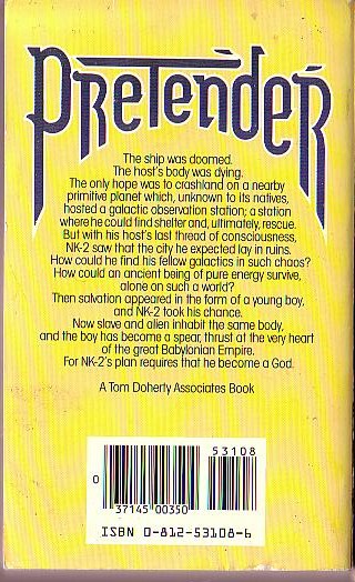 (Anthony, Piers & Hall, Frances) PRETENDER magnified rear book cover image