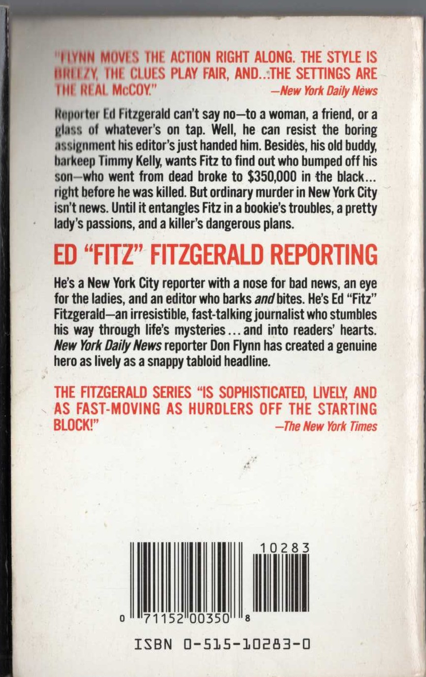 Don Flynn  ORDINARY MURDER magnified rear book cover image