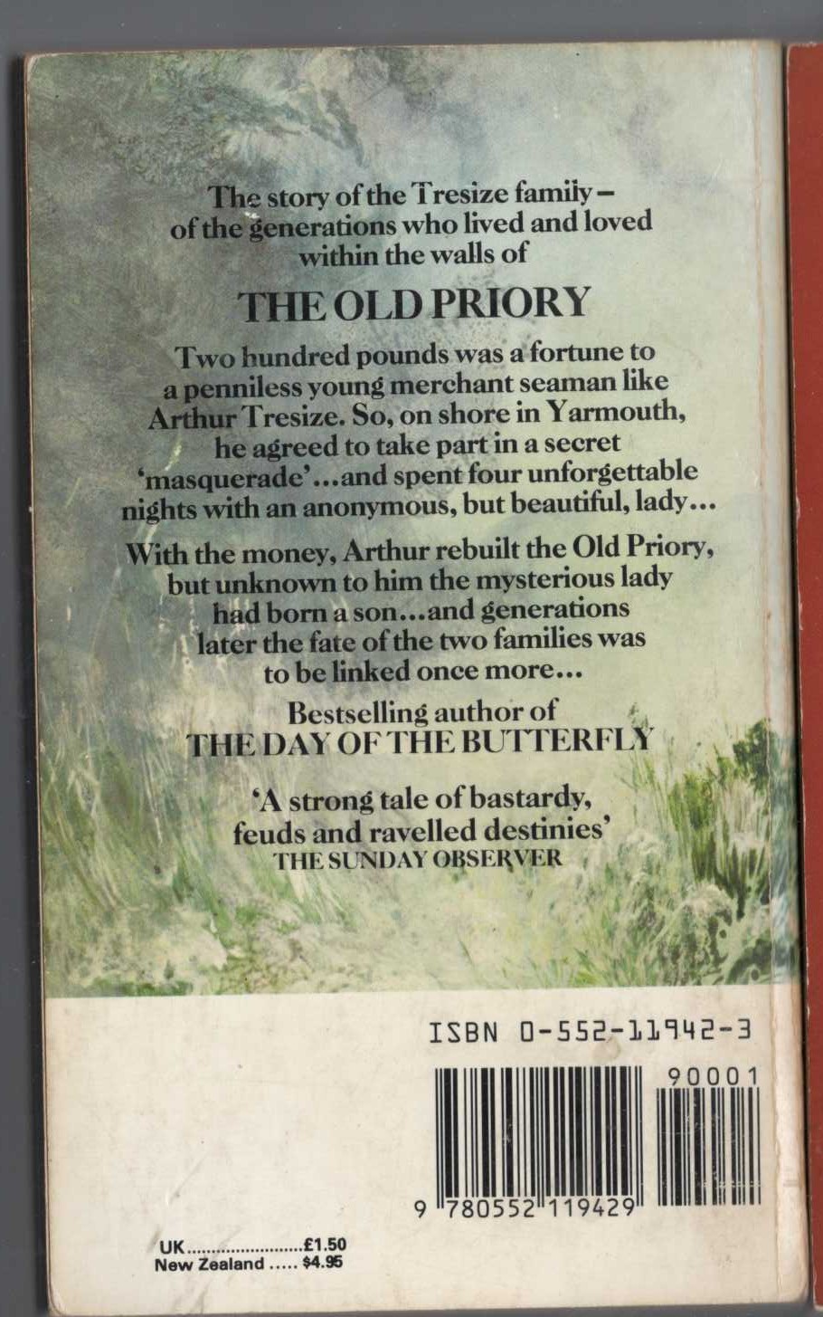 Norah Lofts  THE OLD PRIORY magnified rear book cover image