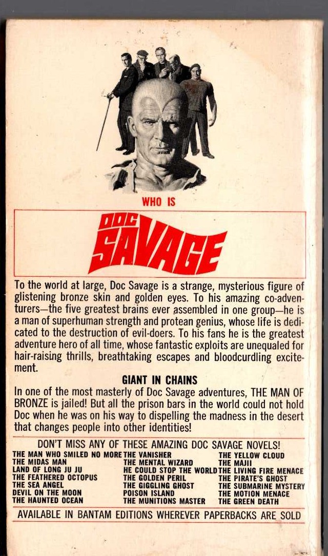 Kenneth Robeson  DOC SAVAGE: MAD MESA magnified rear book cover image