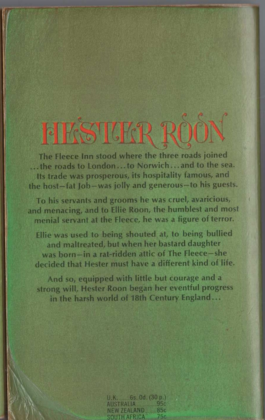 Norah Lofts  HESTER ROON magnified rear book cover image