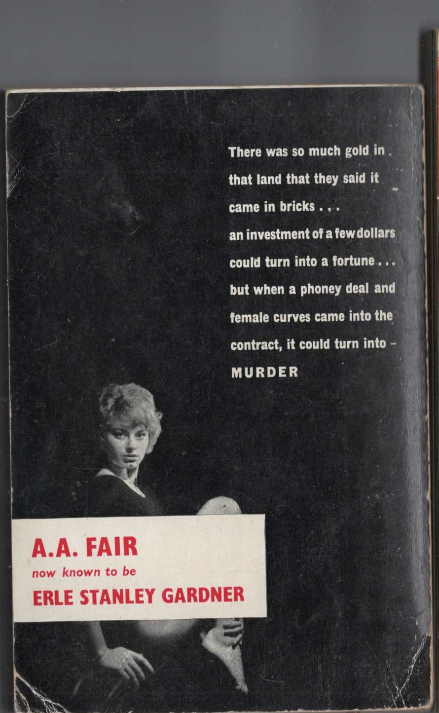 A.A. Fair  GOLD COMES IN BRICKS magnified rear book cover image