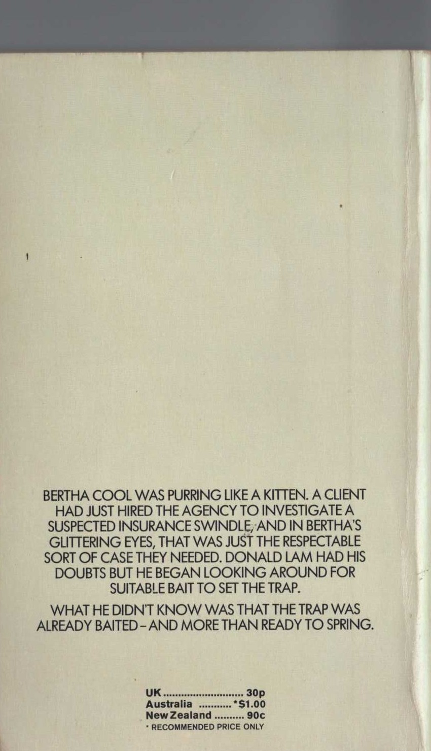 A.A. Fair  TRAPS NEED FRESH BAIT magnified rear book cover image