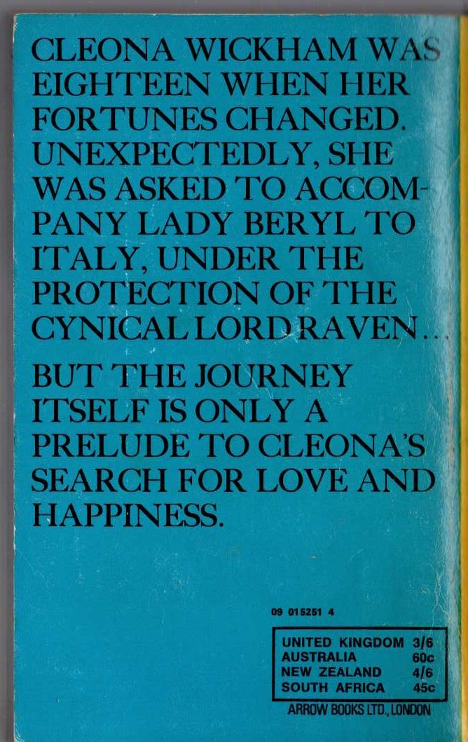 Barbara Cartland  THE COIN OF LOVE magnified rear book cover image