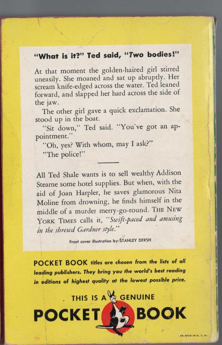Erle Stanley Gardner  THE CASE OF THE TURNING TIDE magnified rear book cover image
