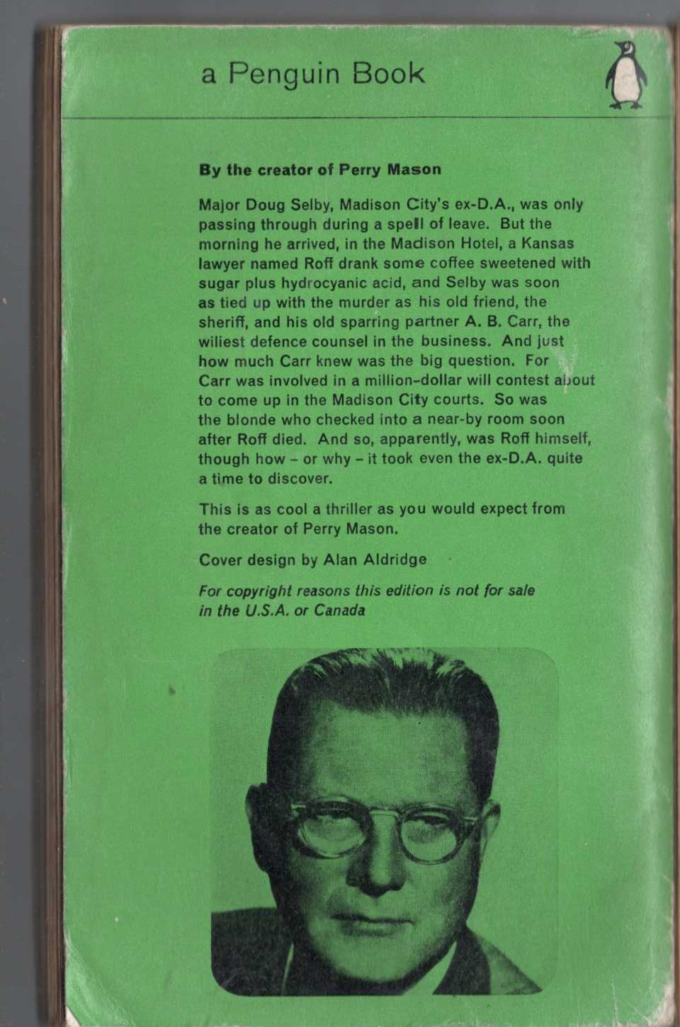 Erle Stanley Gardner  THE D.A. BREAKS A SEAL magnified rear book cover image