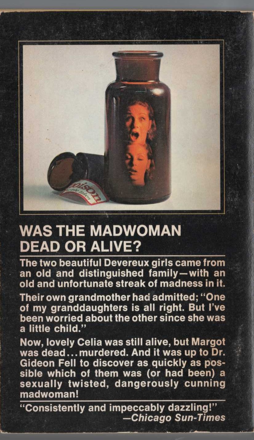 John Dickson Carr  THE SLEEPING SPHINX magnified rear book cover image