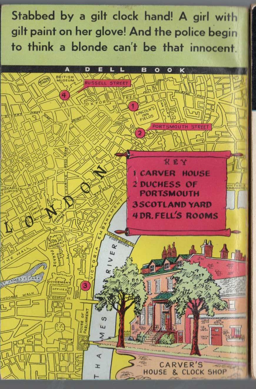 John Dickson Carr  DEATH-WATCH magnified rear book cover image