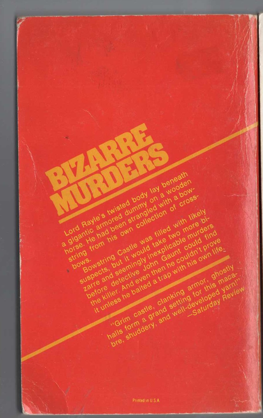 Carter Dickson  THE BOWSTRING MURDERS magnified rear book cover image